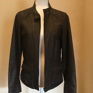 Gorgeous, rich chocolate brown leather jacket.